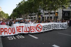 Spanish protesters march against austerity in Barcelona